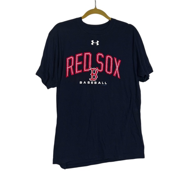 Boston Red Sox Under Armour T Shirt Navy Size Large Short Sleeve - Picture 1 of 5